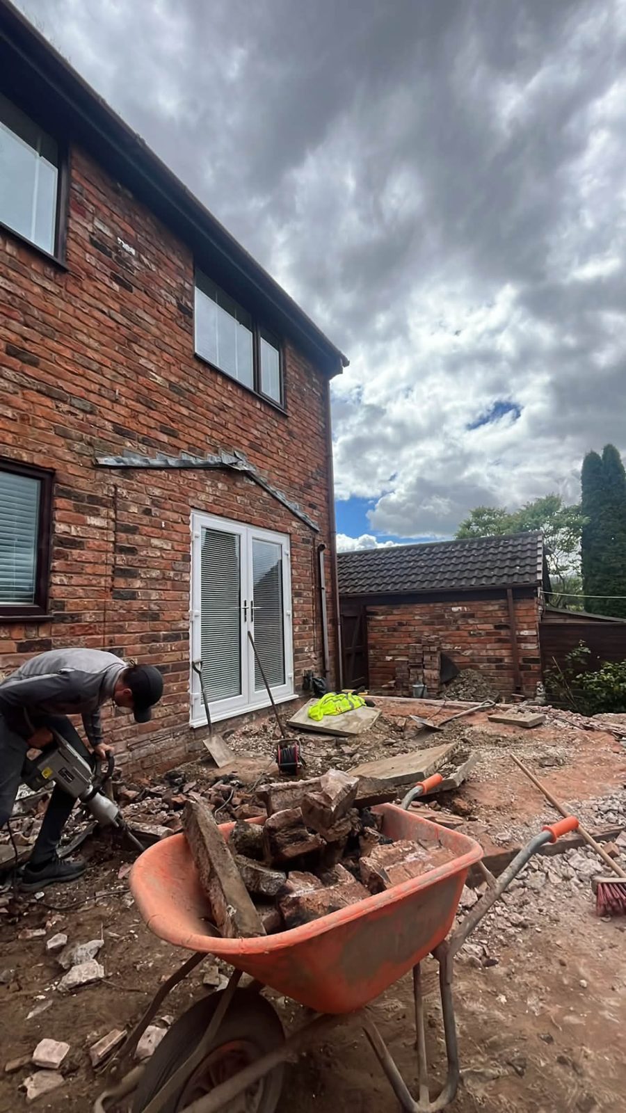 Groundworks and site clearance for an extension
